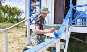 Wujud Toleransi Antar Umat Beragama, Satgas Yonif 125/SMB Renovasi Gereja Dan Bangun Musholla