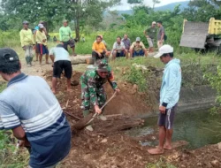 Babinsa Koramil 1505-02/Wasile, Karya Bakti Perbaikan Jembatan Bersama Warga Desa