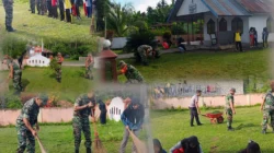 Bersatu dalam Aksi: TNI-Polri dan Warga Gelar Jum’at Bersih di Gereja