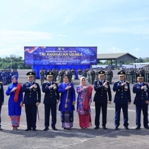 Upacara Peringatan HUT Ke-79 TNI AU Gabungan Makassar Dilaksanakan Di Lanud Sultan Hasanuddin