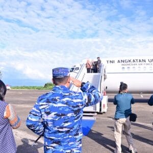 Danwing Udara 5 Lanud Sultan Hasanuddin Antar Keberangkatan Kasal Usai Kuker di Makassar