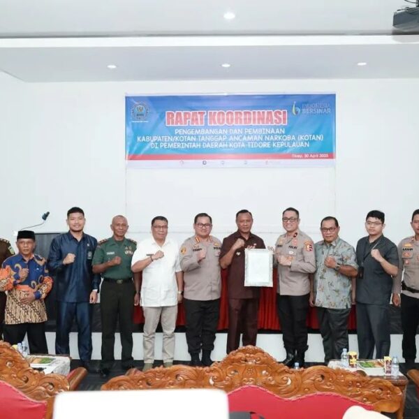 Kasdim 1505/Tidore Hadiri Rapat Kotan, Perkuat Sinergi Cegah Ancaman Narkoba