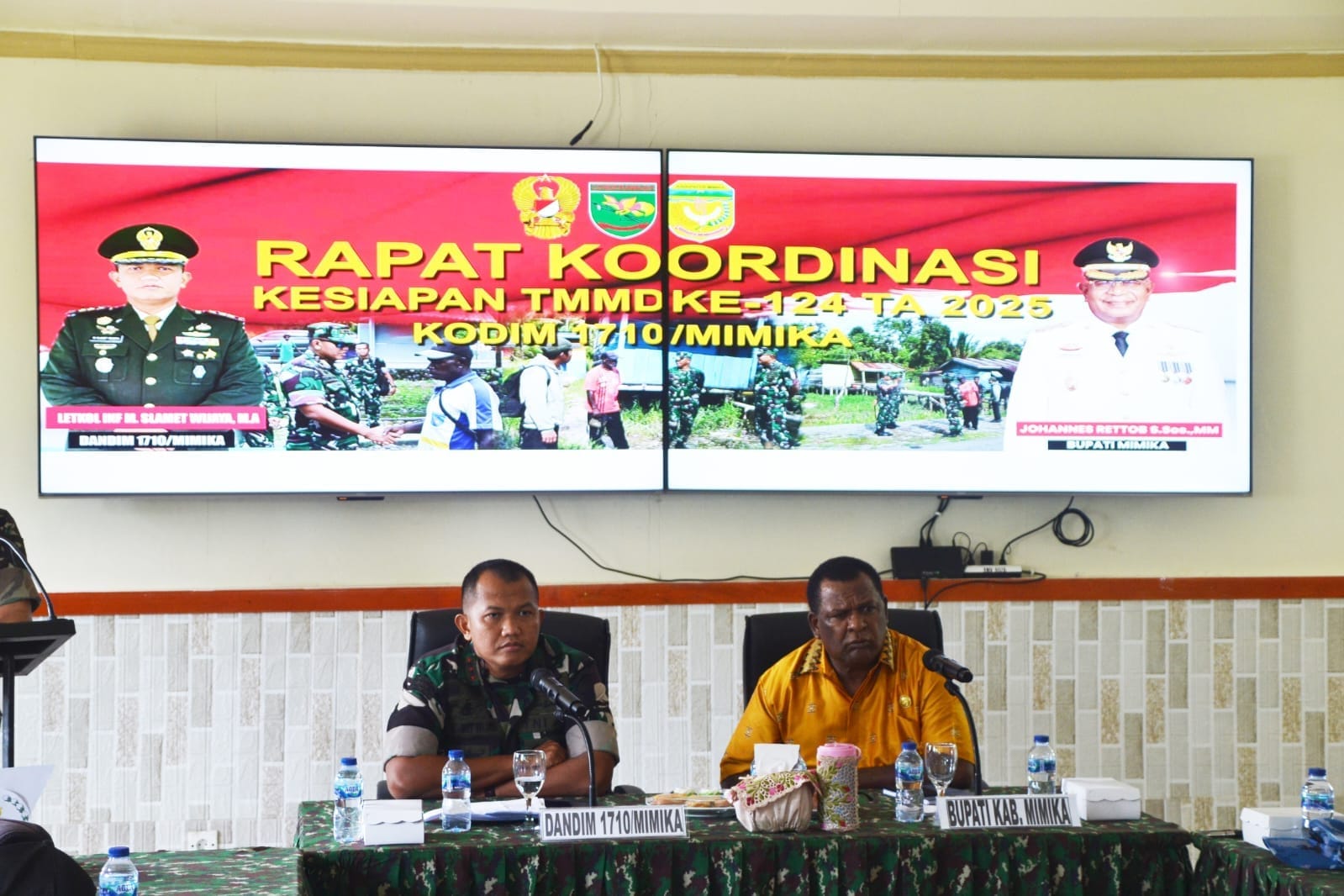 Dandim 1710/Mimika Pimpin Rapat Koordinasi Kesiapan Pelaksanaan TMMD Ke-124 TA 2025 di Wilayah Kabupaten Mimika