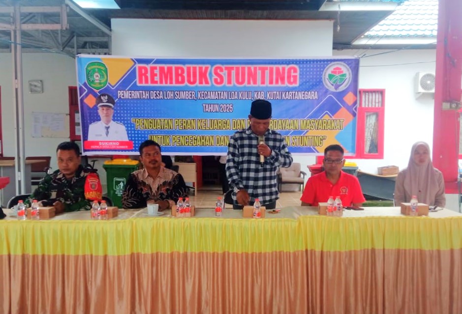 Hadiri Rembuk Stunting, Babinsa Loh Sumber Siap Dukung Program Pemerintah Desa