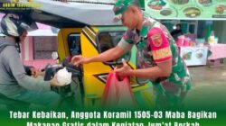 Tebar Kebaikan, Anggota Koramil 1505-03 Maba Bagikan Makanan Gratis dalam Kegiatan Jum’at Berkah