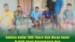 Babinsa Kodim 1505 Tidore Ajak Warga Awasi Praktik Ilegal Penangkapan Ikan