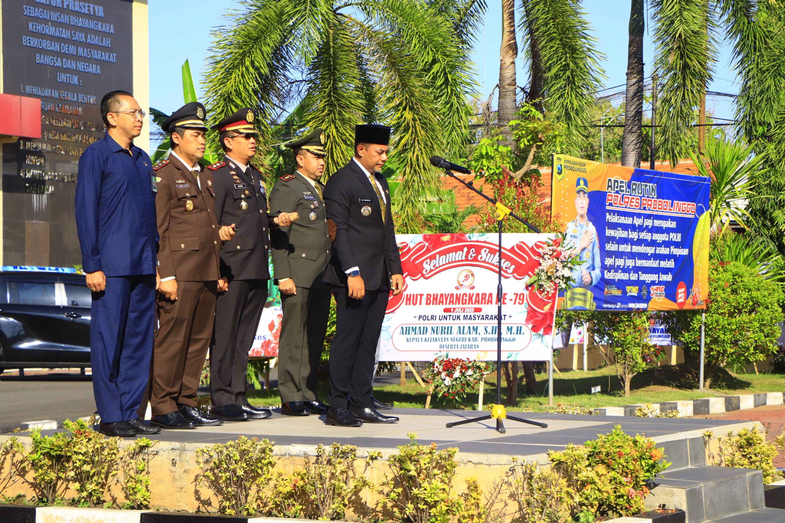 Dandim Probolinggo dan Forkopimda Hadiri Tasyakuran Hari Bhayangkara Ke-79