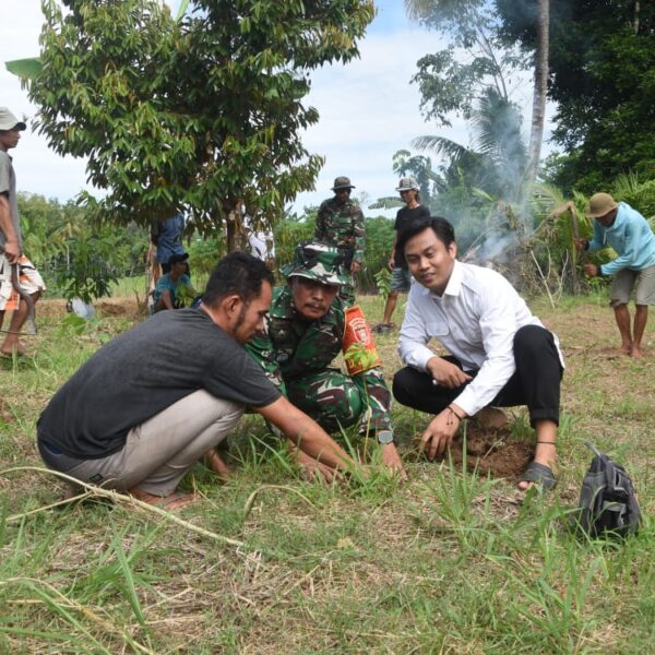 Wujud Kepedulian Lingkungan, Kodim 1002/HST Tanam 200 Pohon di Pengambau Hilir luar