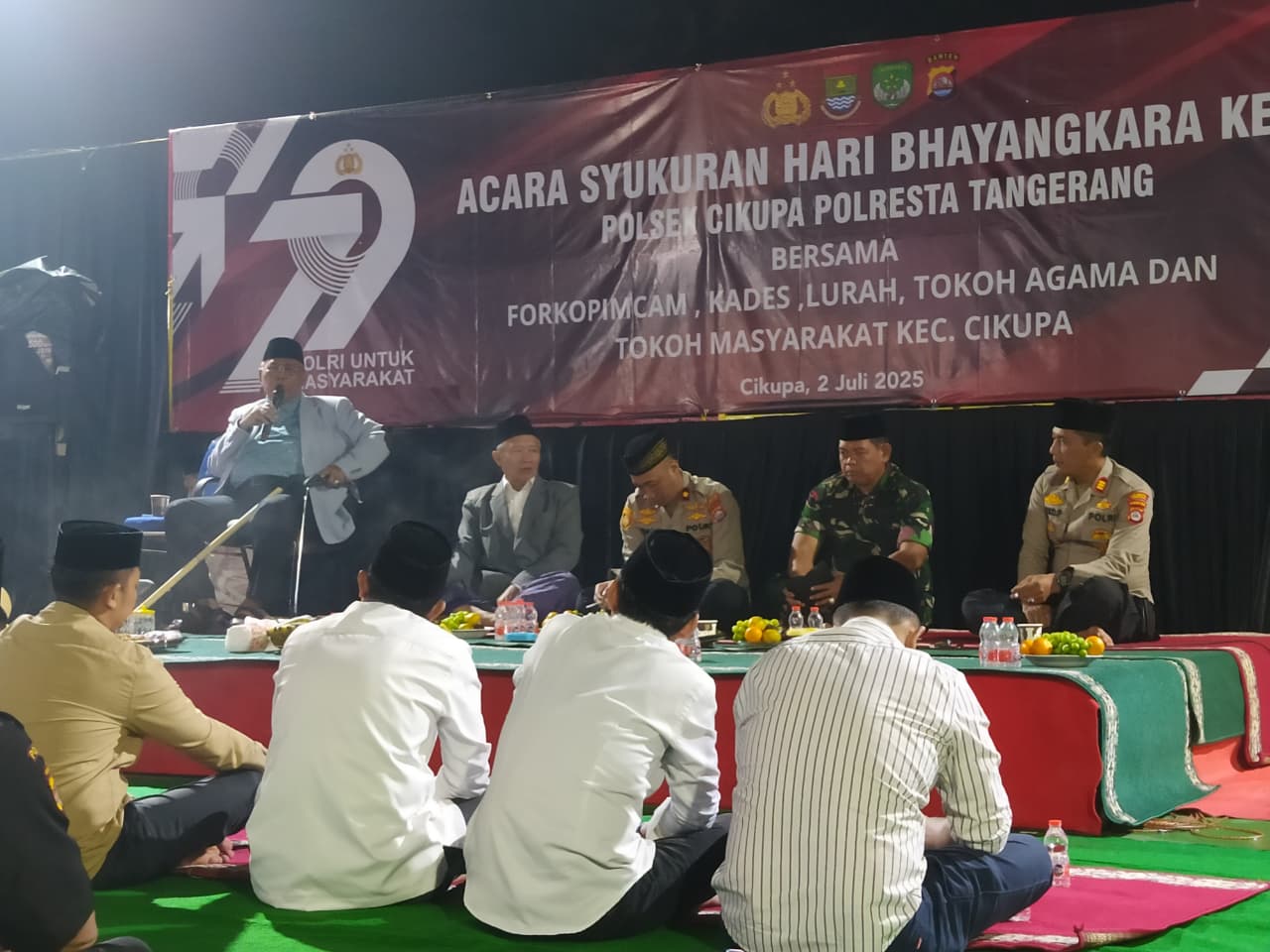 Polsek Cikupa Gelar Syukuran dan Doa Bersama Forkopimcam dan Tokoh Masyarakat di Momen HUT Bhayangkara ke-79