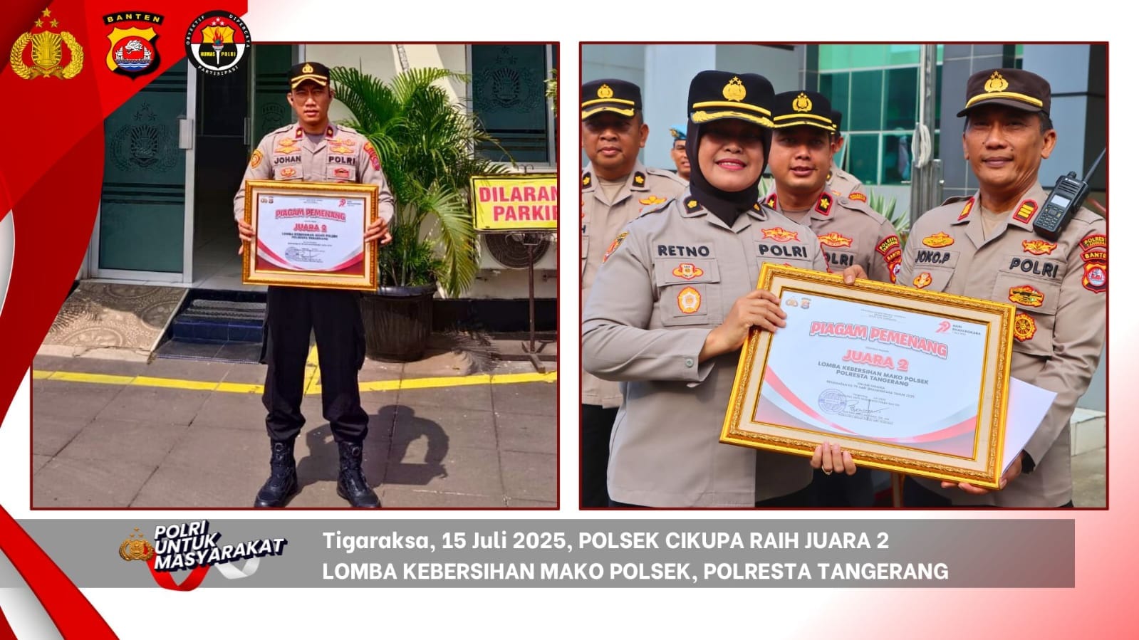 Polsek Cikupa Sabet Juara 2 Lomba Kebersihan Antar Polsek Polresta Tangerang