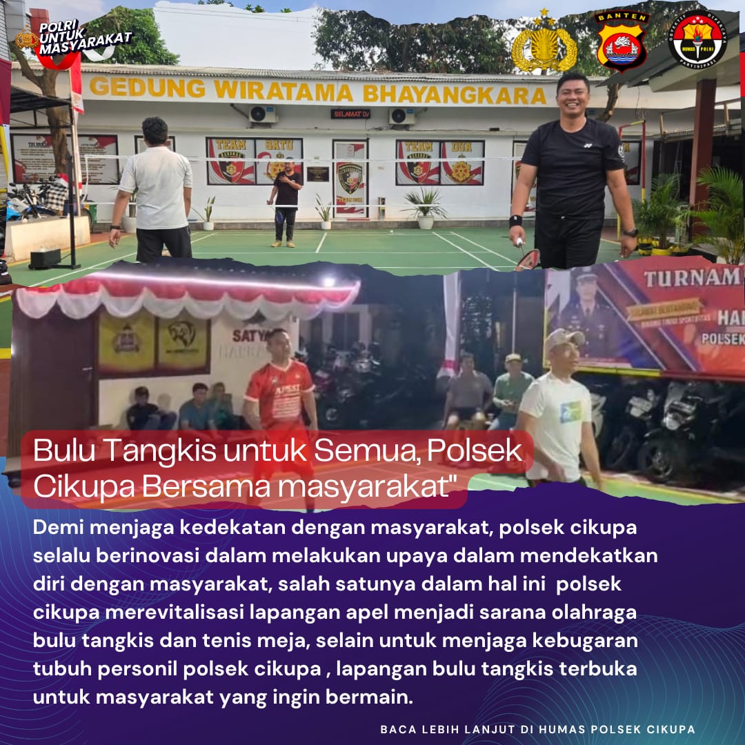 Bulu Tangkis untuk Semua, Polsek Cikupa Hadirkan Lapangan Olahraga untuk Masyarakat Bulu Tangkis untuk Semua, Polsek Cikupa Hadirkan Lapangan Olahraga untuk Masyarakat