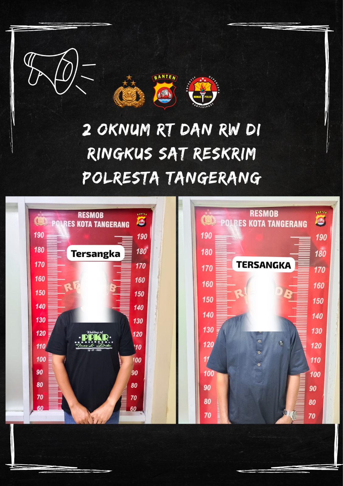 Peras Pemborong Hingga Puluhan Juta, Oknum Ketua RT dan RW Diringkus Tim Sigap Satreskrim Polresta Tangerang