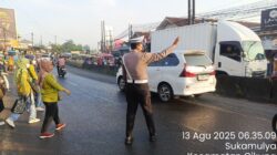 Protap Pagi Polsek Cikupa, Lalu Lintas di Pertigaan Columbus Lebih Tertib