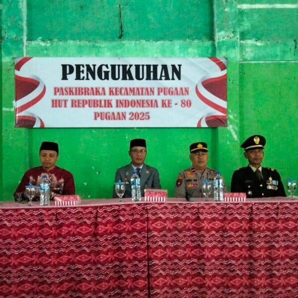 Danramil Banua Lawas Hadiri Pengukuhan Paskibraka Kecamatan Pugaan 2025