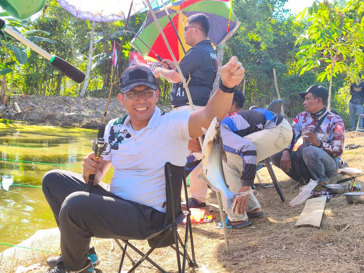 Sinergitas TNI, Polri, Pemda HST Terjalin di Lomba Mancing HUT RI