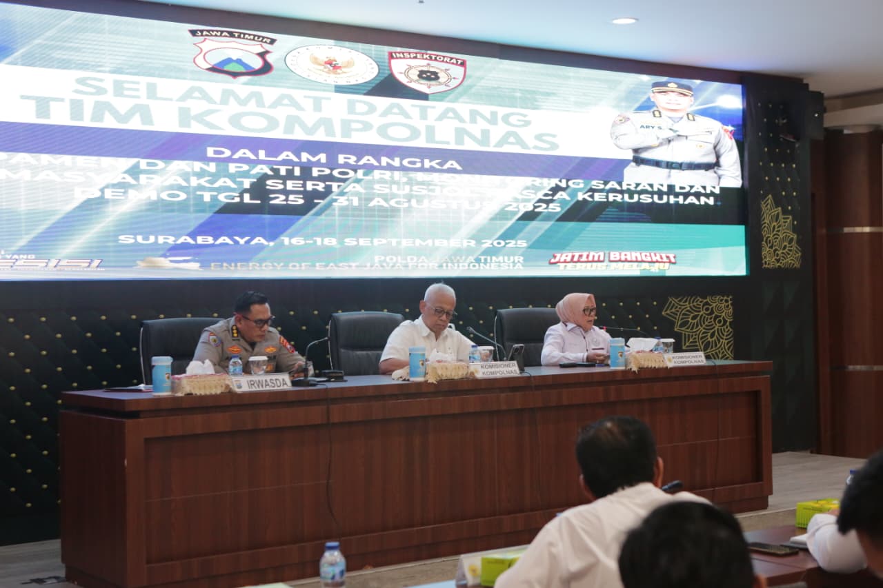 Kompolnas Lakukan Monitoring di Polda Jatim, Bahas Rekam Jejak dan Penanganan Kasus Menonjol*