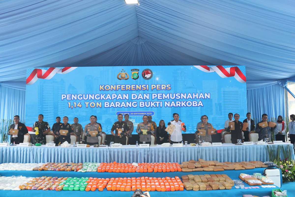 Dalam 3 Bulan Polda Metro Metro Amankan 1,14 Ton Narkoba