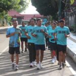 Prajurit Kodim 1008/Tabalong Tempuh 3,5 Km Lari Aerobik di Kota Tanjung