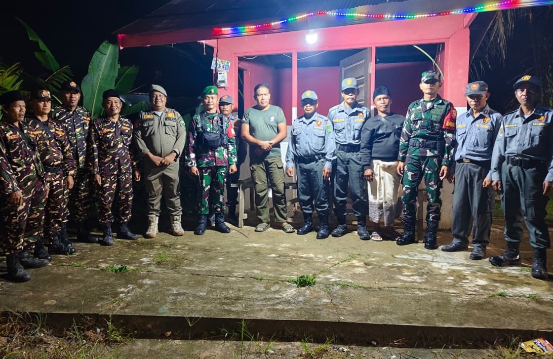 Babinsa Kelurahan Maluhu Bersama Komponen Masyarakat Gelar Patroli Siskamling