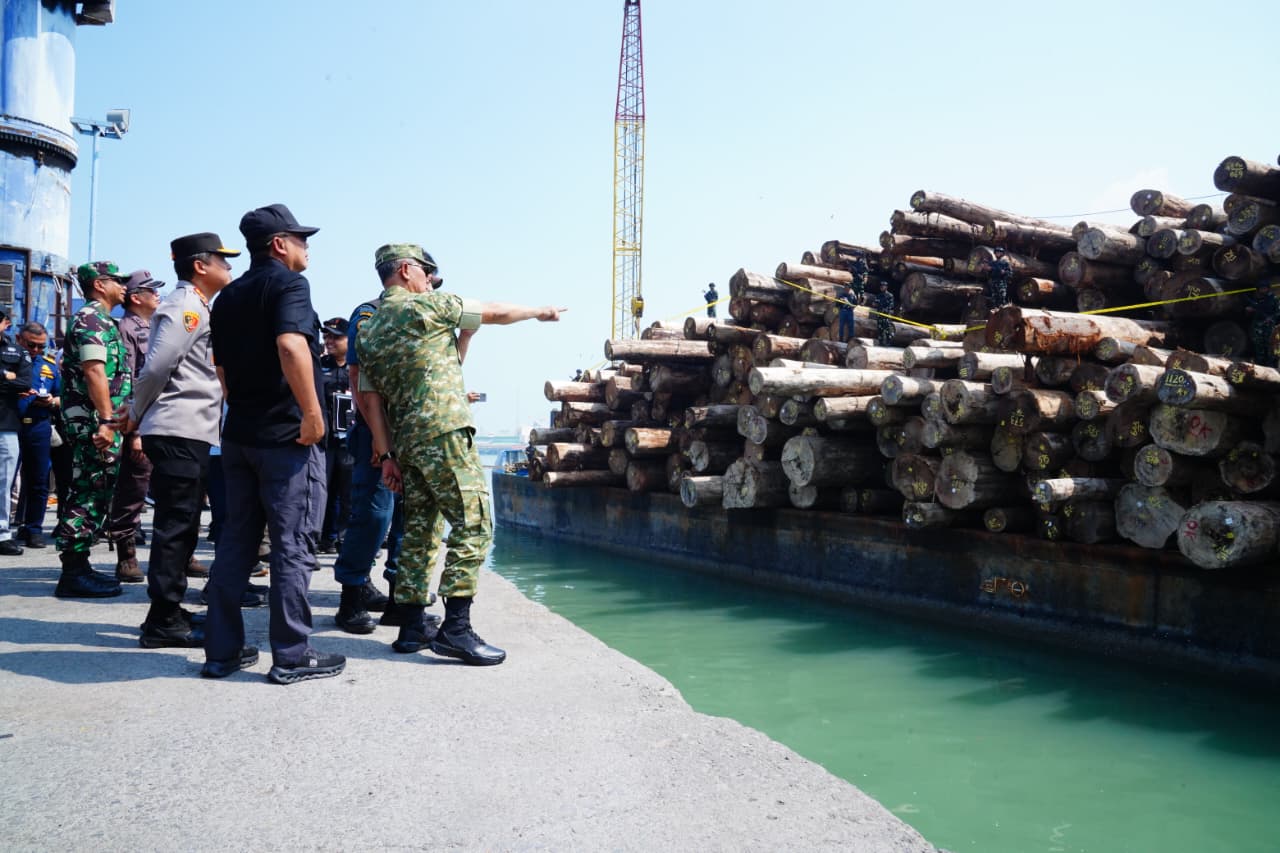 Kasum TNI Tinjau Keberhasilan Satgas PKH Amankan Ribuan Kubik Kayu Ilegal