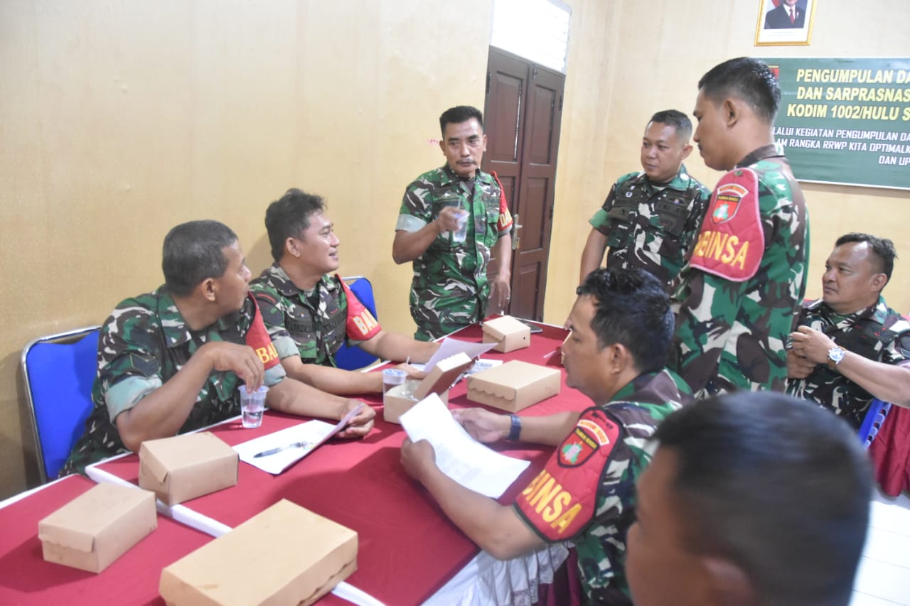 Kodim 1002/HST Bangun Basis Data Strategis Dukung Pembinaan Wilayah Pertahanan Darat