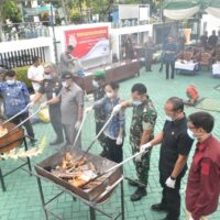 2.451 Barang Rampasan Dimusnahkan, Bupati dan Dandim Apresiasi Kinerja Kejari HST