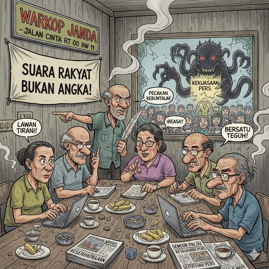 Dari Warkop Janda, Pemred Nasional Satukan Barisan Lawan Intervensi Pers