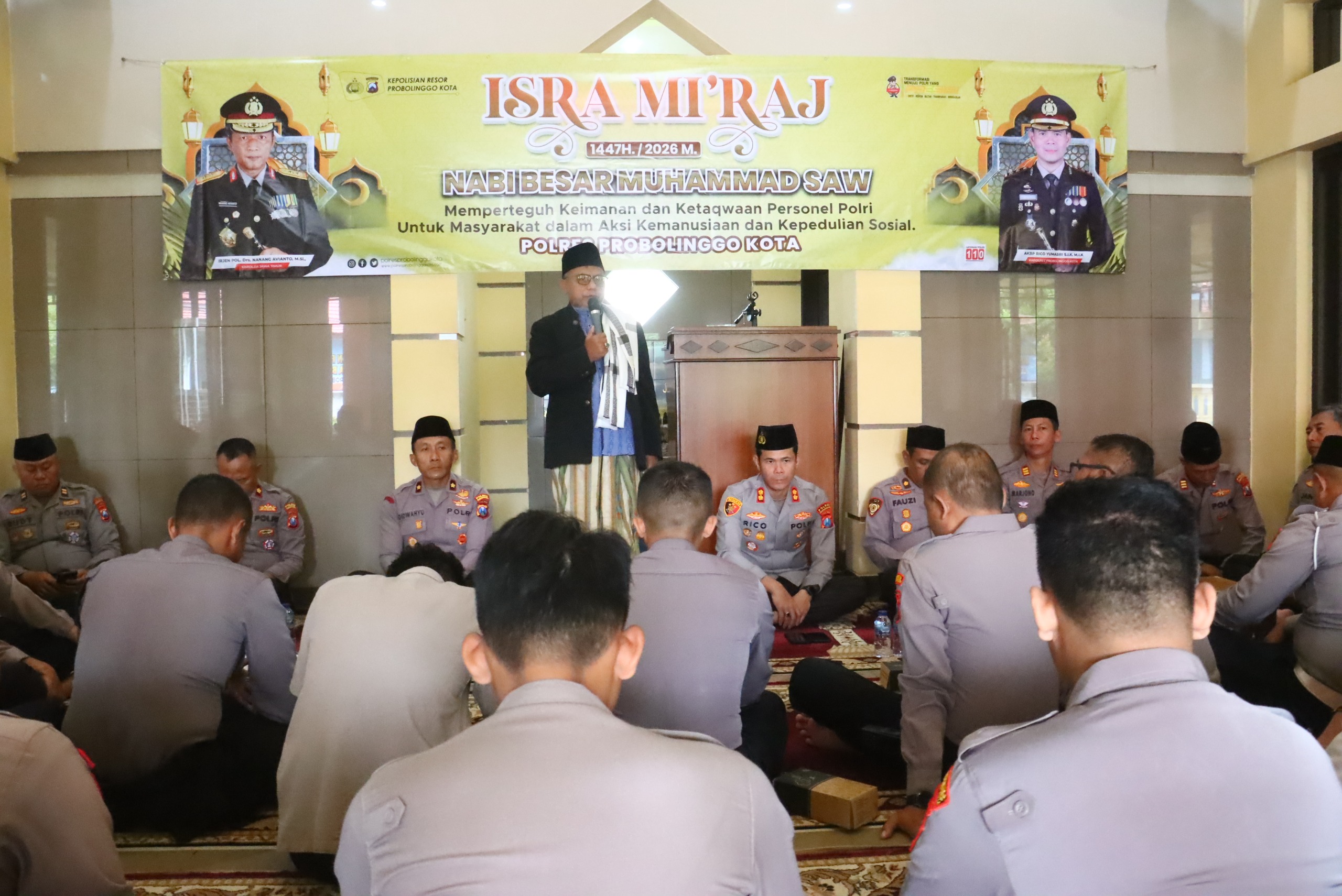 Binrohtal Isra Mi’raj di Polres Probolinggo Kota, Kapolres Ingatkan Pentingnya Iman dalam Tugas Kepolisian Binrohtal Isra Mi’raj di Polres Probolinggo Kota, Kapolres Ingatkan Pentingnya Iman dalam Tugas Kepolisian