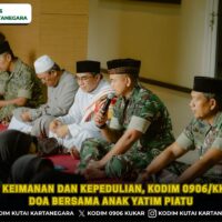 Perkuat Keimanan dan Ketaqwaan, Kodim 0906/Kkr Gelar Doa Bersama Anak Yatim Piatu