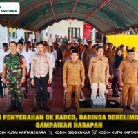 Hadiri Penyerahan SK Kades, Babinsa Sebelimbingan Sampaikan Harapan