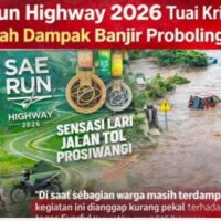 Di Tengah Derita Banjir, Event SAE Run Highway 2026 di Probolinggo Tuai Sorotan Tajam