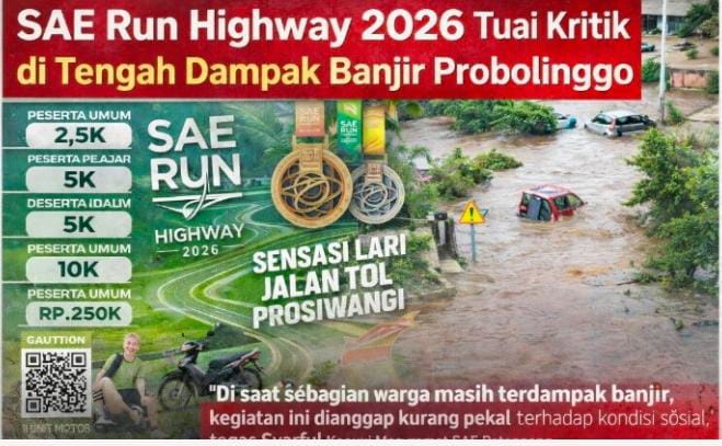 Di Tengah Derita Banjir, Event SAE Run Highway 2026 di Probolinggo Tuai Sorotan Tajam