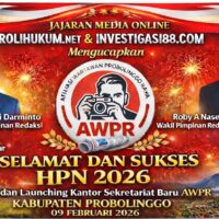 Edi Darminto Ucapkan Selamat HPN 2026 dan Launching Kantor AWPR, Harap Pers Probolinggo Makin Profesional