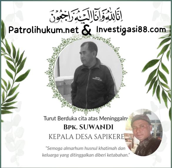 Pemred Patrolihukum.net & Investigasi88.com Edi Darminto Sampaikan Duka Mendalam atas Wafatnya Kades Sapikerep Suwandi