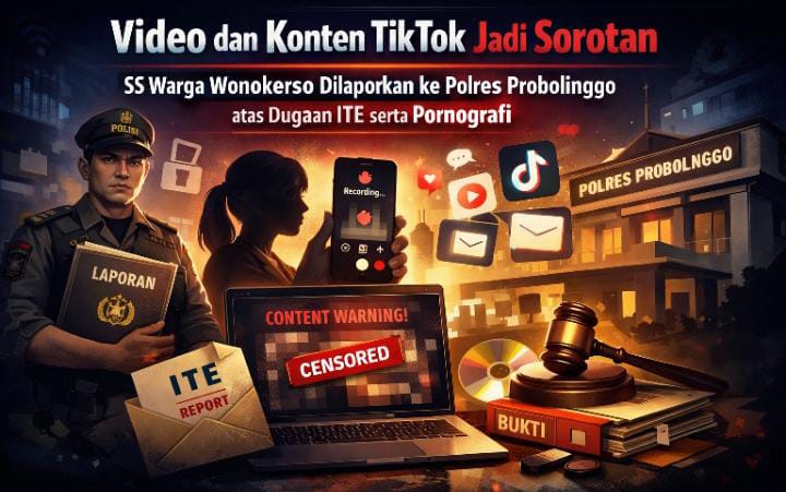 Video dan Konten TikTok Jadi Sorotan, SS Warga Wonokerso Dilaporkan ke Polres Probolinggo atas Dugaan ITE serta Pornografi