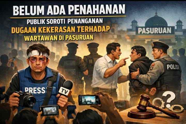 Belum Ada Penahanan, Publik Soroti Penanganan Dugaan Kekerasan terhadap Wartawan di Pasuruan Belum Ada Penahanan, Publik Soroti Penanganan Dugaan Kekerasan terhadap Wartawan di Pasuruan