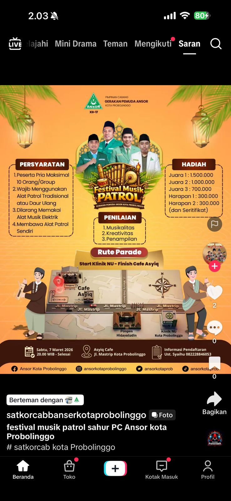 Ansor Kota Probolinggo Gebrak Ramadan dengan Festival Musik Patrol, Ketua Salamul Huda: Tradisi Tak Boleh Mati!