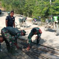 TNI AD Lanjutkan Progres Jembatan Penghubung Desa di Kecamatan Linge Aceh Tengah