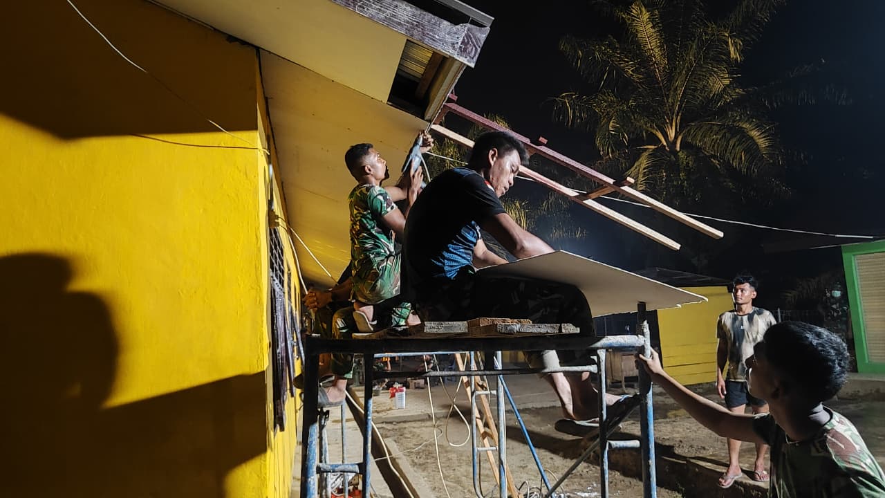 Satgas Gulbencal TNI AD Percepat Rehabilitasi SDN Lhok Medang Ara Aceh Tamiang