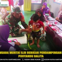 Babinsa Muara Muntai Ilir Berikan Pendampingan Kegiatan Posyandu Balita