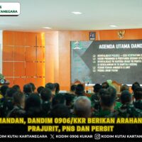 Jam Komandan, Dandim 0906/Kkr Berikan Arahan kepada Prajurit, PNS dan Persit