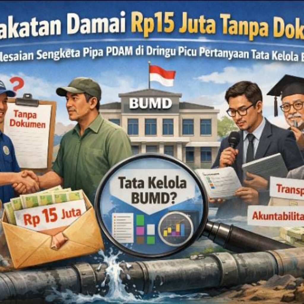 Kesepakatan Damai Rp15 Juta Tanpa Dokumen, Penyelesaian Sengketa Pipa PDAM di Dringu Picu Pertanyaan Tata Kelola BUMD
