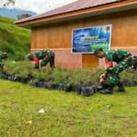 Kodim 1714/Puncak Jaya Bersama Rakyat Tanam Bibit Cemara Sebagai Generasi Mendatang Untuk Kabupaten Puncak Jaya
