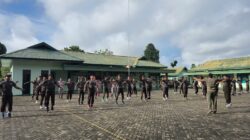 Senam Pagi Jadi Rutinitas Prajurit Kodim 1002/HST Jaga Kebugaran