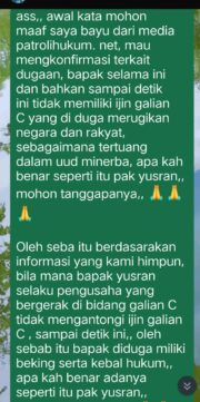 Miris. Diduga Miliki Beking Bahkan Kebal Hukum ( YSRN) , Tidak Miliki Ijin Galian C, Rugikan Negara.