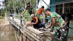 Satgas Jembatan Garuda Fokus Pasangan Dinding dan Persiapan Pengecoran