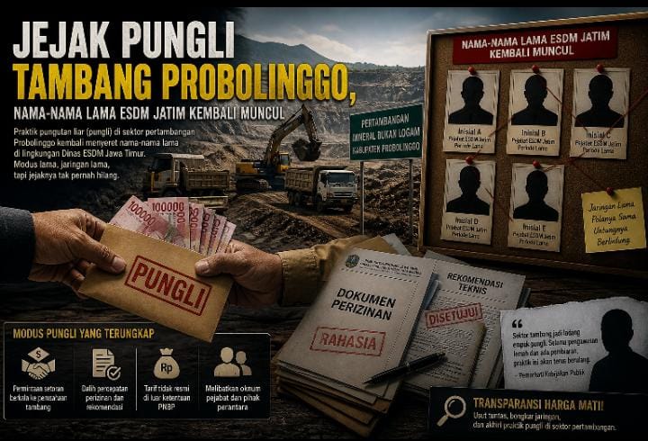 Dugaan Pungli Perizinan Tambang Jatim Melebar, Nama Kadis DLH dan Eks Pejabat ESDM Diseret