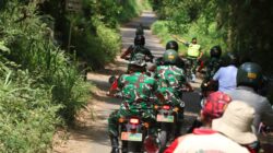 Akses Jalan Sempit, Danrem 083/Bdj Tinjau Lokasi TMMD Ke-128 Gunakan Motor Dinas Babinsa