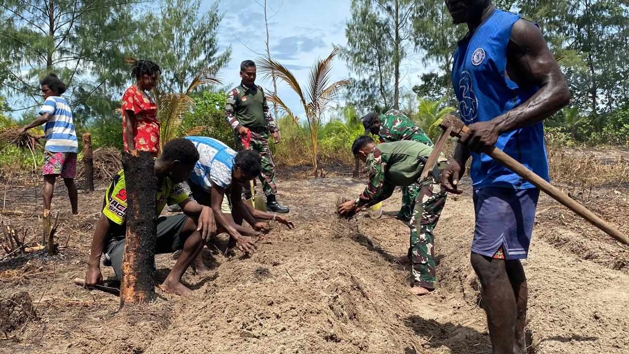 Bedengan Rampung, Lahan Program TMMD di Kampung Keakwa Siap Ditanami