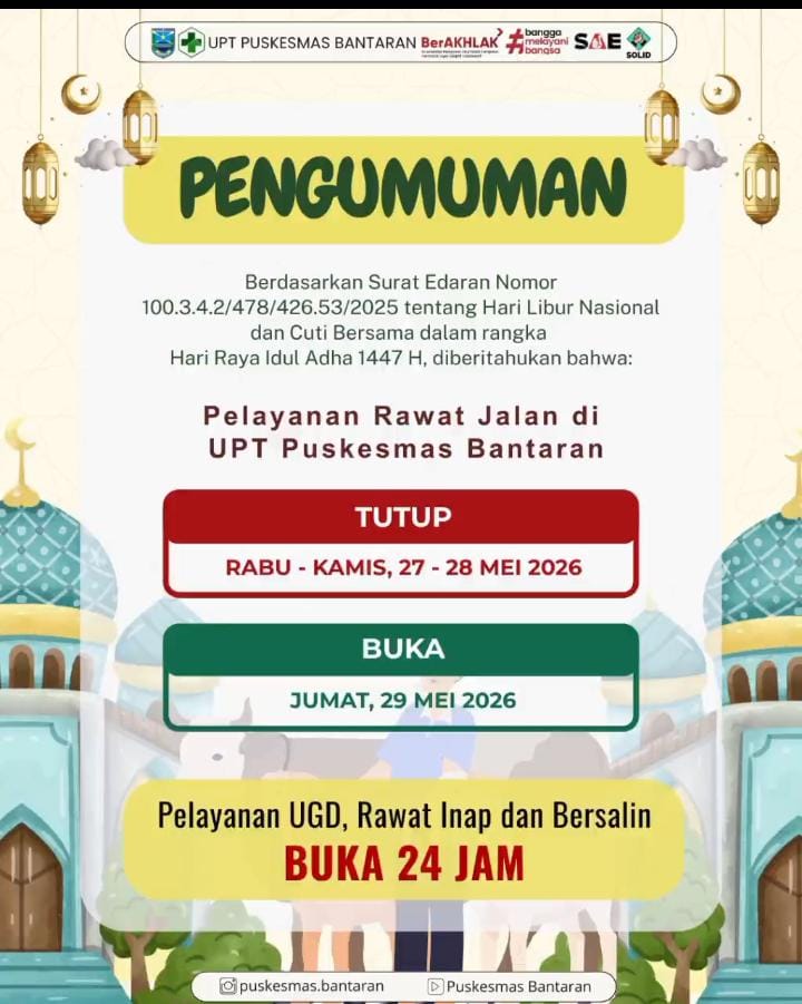 Rawat Jalan Libur 27-28 Mei 2026, Puskesmas Bantaran Pastikan Pelayanan Darurat Tetap Beroperasi
